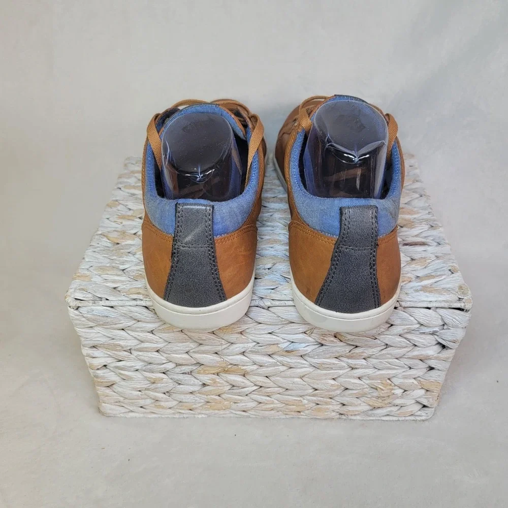 Aldo Brown Leather Casual‎ Sneakers Comfy Shoes Mens 11 Casual Modern Preppy Dad